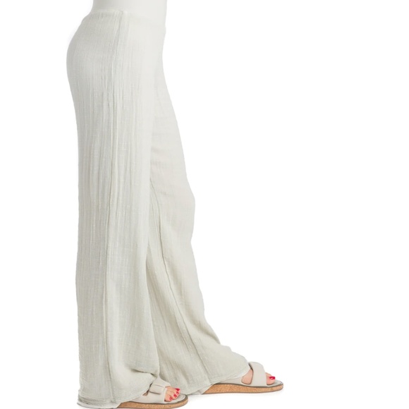 Hard Tail Forever Cotton Gauze Flat Waist Pant White and Navy stripe - Picture 8 of 15